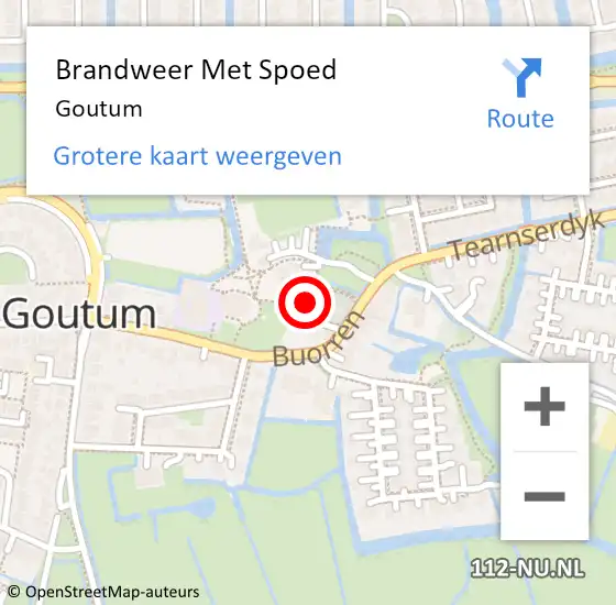 Locatie op kaart van de 112 melding: Brandweer Met Spoed Naar Goutum op 21 juli 2014 20:51