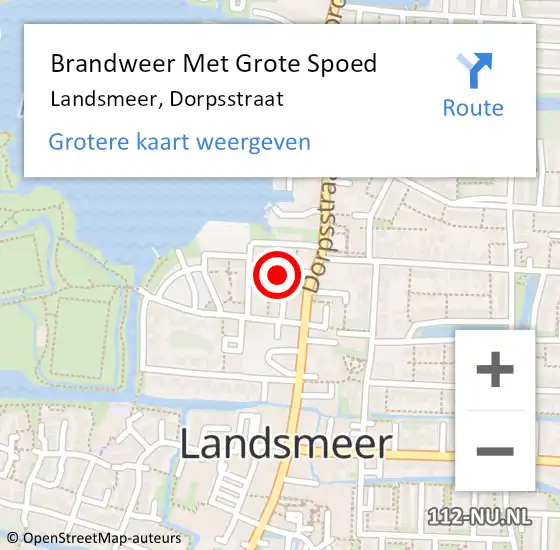 Locatie op kaart van de 112 melding: Brandweer Met Grote Spoed Naar Landsmeer, Dorpsstraat op 1 juli 2022 08:38