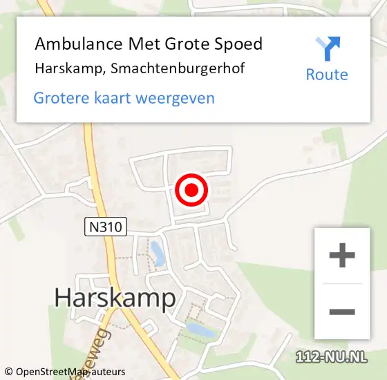 Locatie op kaart van de 112 melding: Ambulance Met Grote Spoed Naar Harskamp, Smachtenburgerhof op 1 juli 2022 10:33