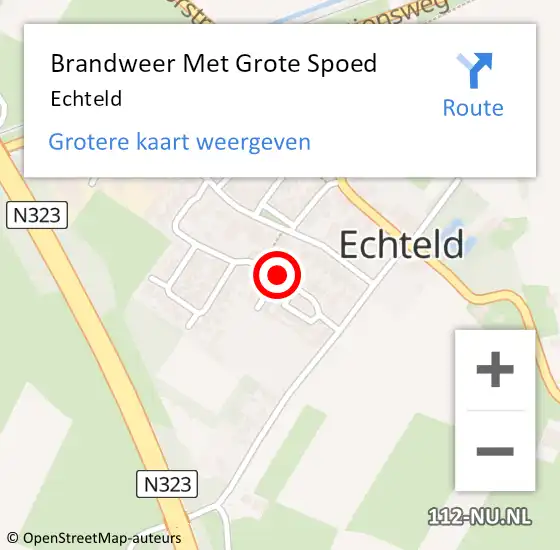 Locatie op kaart van de 112 melding: Brandweer Met Grote Spoed Naar Echteld op 1 juli 2022 11:40