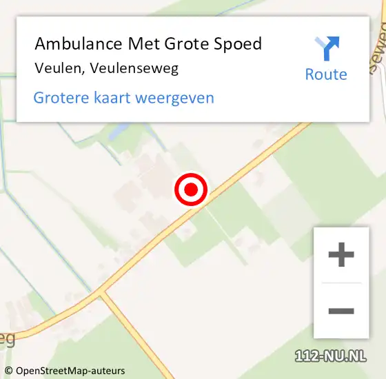 Locatie op kaart van de 112 melding: Ambulance Met Grote Spoed Naar Veulen, Veulenseweg op 21 juli 2014 21:46