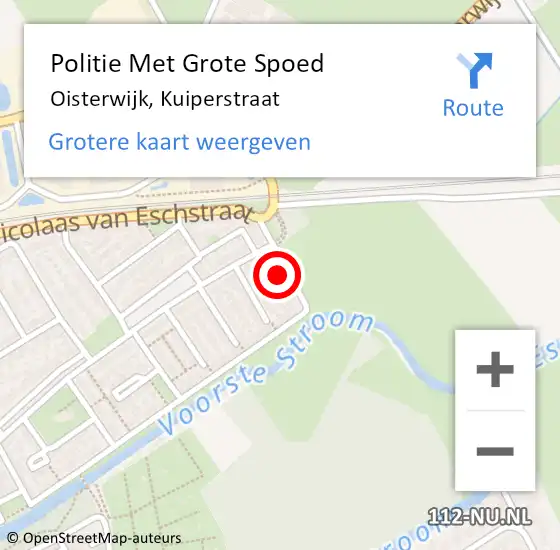 Locatie op kaart van de 112 melding: Politie Met Grote Spoed Naar Oisterwijk, Kuiperstraat op 1 juli 2022 12:16