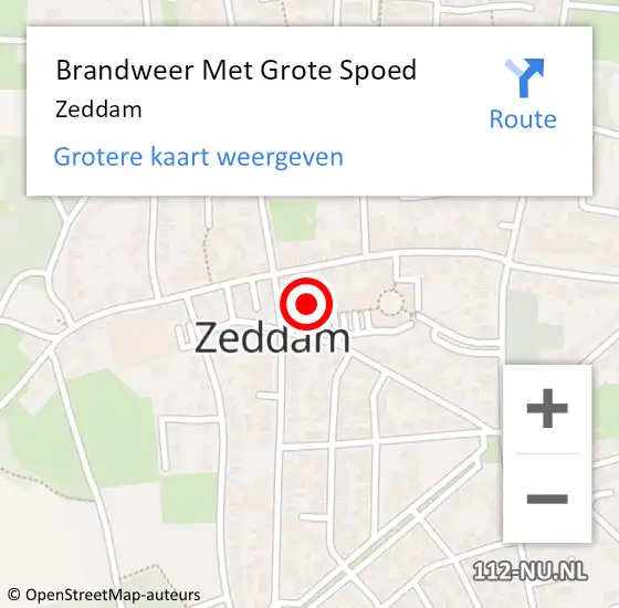 Locatie op kaart van de 112 melding: Brandweer Met Grote Spoed Naar Zeddam op 1 juli 2022 12:17