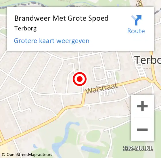 Locatie op kaart van de 112 melding: Brandweer Met Grote Spoed Naar Terborg op 1 juli 2022 13:06