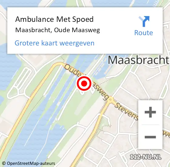 Locatie op kaart van de 112 melding: Ambulance Met Spoed Naar Maasbracht, Oude Maasweg op 1 juli 2022 13:12