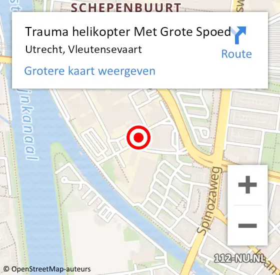 Locatie op kaart van de 112 melding: Trauma helikopter Met Grote Spoed Naar Utrecht, Vleutensevaart op 1 juli 2022 13:37