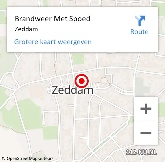 Locatie op kaart van de 112 melding: Brandweer Met Spoed Naar Zeddam op 1 juli 2022 14:02