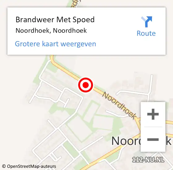 Locatie op kaart van de 112 melding: Brandweer Met Spoed Naar Noordhoek, Noordhoek op 1 juli 2022 14:07