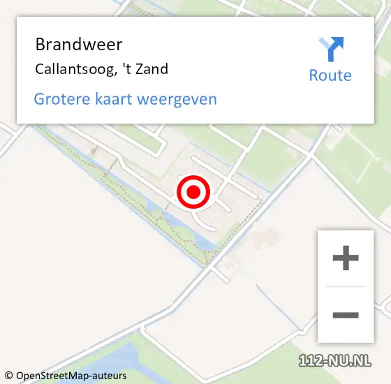 Locatie op kaart van de 112 melding: Brandweer Callantsoog, 't Zand op 1 juli 2022 14:12