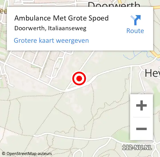 Locatie op kaart van de 112 melding: Ambulance Met Grote Spoed Naar Doorwerth, Italiaanseweg op 1 juli 2022 14:35