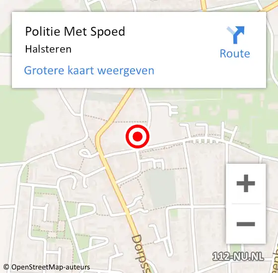 Locatie op kaart van de 112 melding: Politie Met Spoed Naar Halsteren op 1 juli 2022 15:12