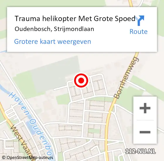 Locatie op kaart van de 112 melding: Trauma helikopter Met Grote Spoed Naar Oudenbosch, Strijmondlaan op 1 juli 2022 15:50