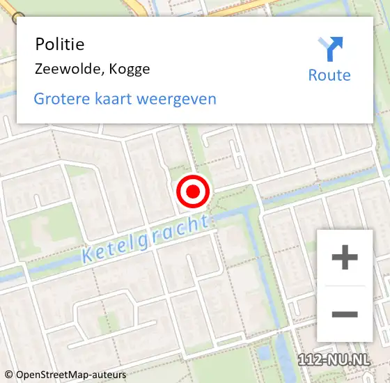 Locatie op kaart van de 112 melding: Politie Zeewolde, Kogge op 1 juli 2022 16:00