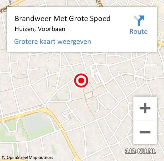 Locatie op kaart van de 112 melding: Brandweer Met Grote Spoed Naar Huizen, Voorbaan op 1 juli 2022 17:29