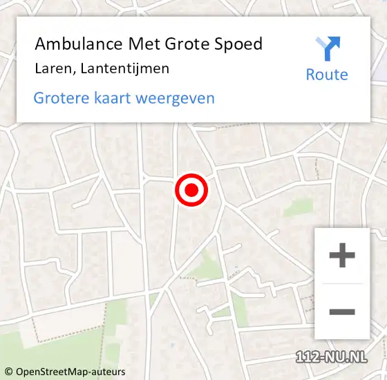 Locatie op kaart van de 112 melding: Ambulance Met Grote Spoed Naar Laren, Lantentijmen op 21 juli 2014 22:55