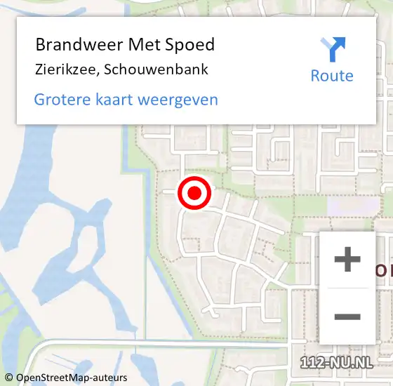 Locatie op kaart van de 112 melding: Brandweer Met Spoed Naar Zierikzee, Schouwenbank op 1 juli 2022 18:39