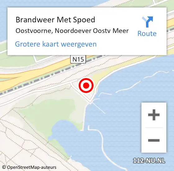 Locatie op kaart van de 112 melding: Brandweer Met Spoed Naar Oostvoorne, Noordoever Oostv Meer op 1 juli 2022 19:34