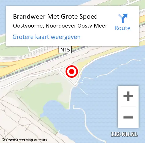 Locatie op kaart van de 112 melding: Brandweer Met Grote Spoed Naar Oostvoorne, Noordoever Oostv Meer op 1 juli 2022 19:35