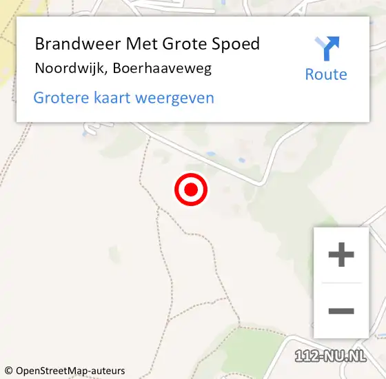 Locatie op kaart van de 112 melding: Brandweer Met Grote Spoed Naar Noordwijk, Boerhaaveweg op 1 juli 2022 20:43