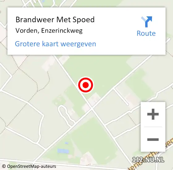 Locatie op kaart van de 112 melding: Brandweer Met Spoed Naar Vorden, Enzerinckweg op 1 juli 2022 22:14