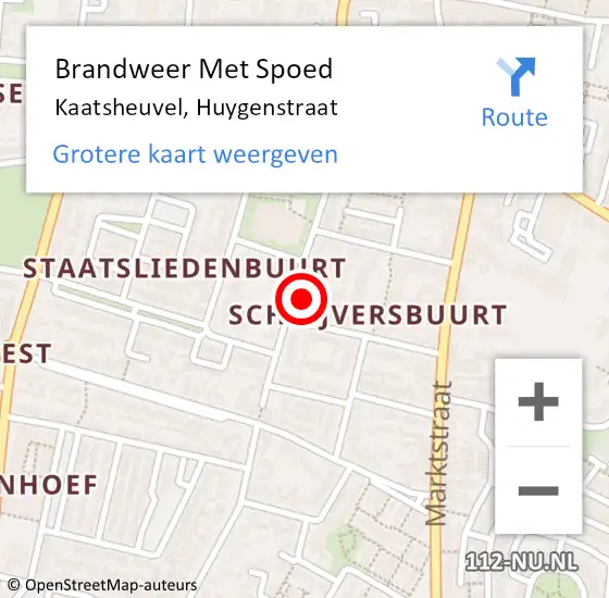 Locatie op kaart van de 112 melding: Brandweer Met Spoed Naar Kaatsheuvel, Huygenstraat op 1 juli 2022 22:16