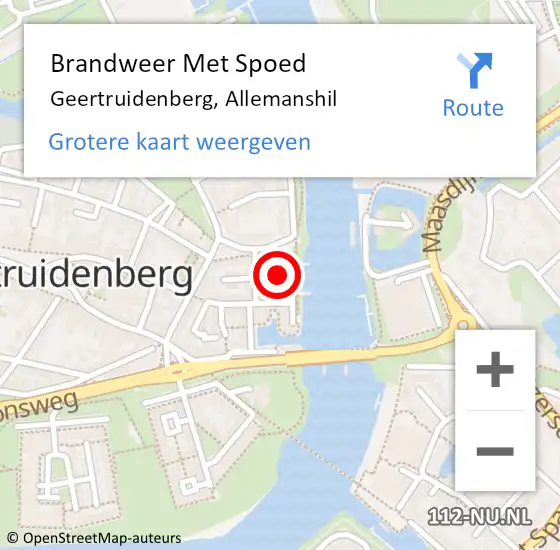 Locatie op kaart van de 112 melding: Brandweer Met Spoed Naar Geertruidenberg, Allemanshil op 1 juli 2022 22:17