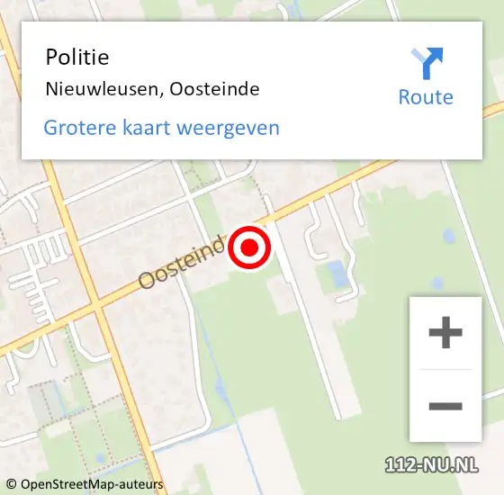 Locatie op kaart van de 112 melding: Politie Nieuwleusen, Oosteinde op 1 juli 2022 22:44