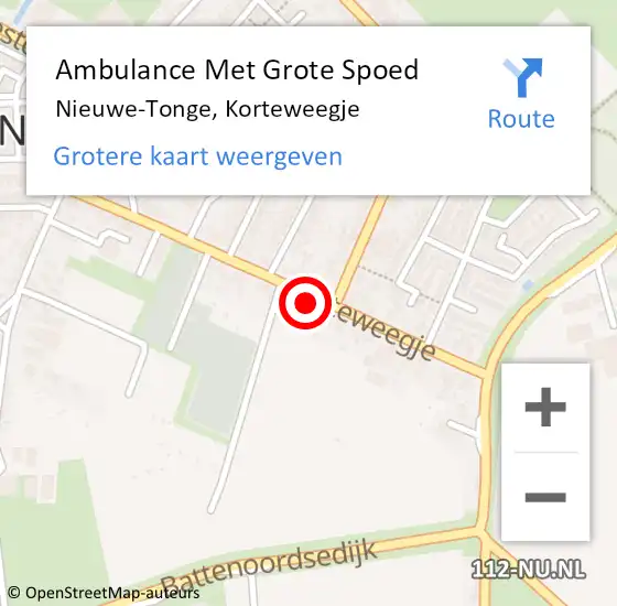 Locatie op kaart van de 112 melding: Ambulance Met Grote Spoed Naar Nieuwe-Tonge, Korteweegje op 21 juli 2014 23:34