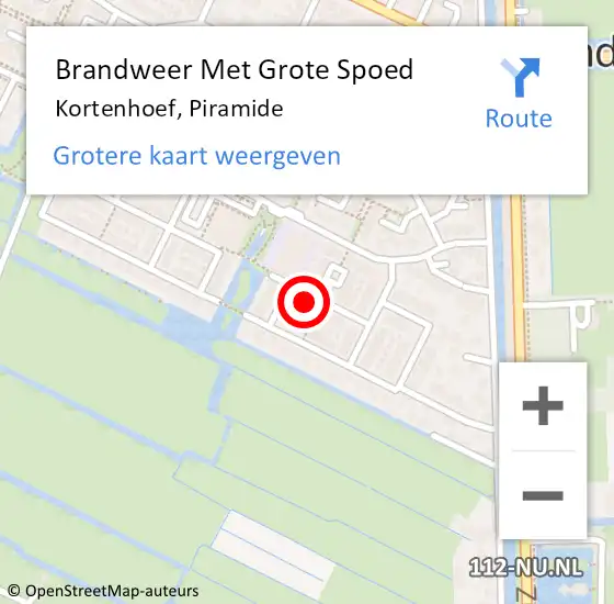 Locatie op kaart van de 112 melding: Brandweer Met Grote Spoed Naar Kortenhoef, Piramide op 1 juli 2022 23:13