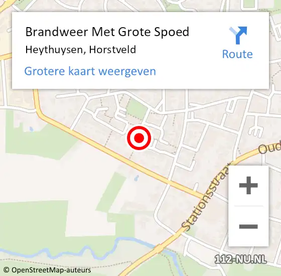 Locatie op kaart van de 112 melding: Brandweer Met Grote Spoed Naar Heythuysen, Horstveld op 1 juli 2022 23:26