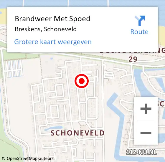 Locatie op kaart van de 112 melding: Brandweer Met Spoed Naar Breskens, Schoneveld op 1 juli 2022 23:53