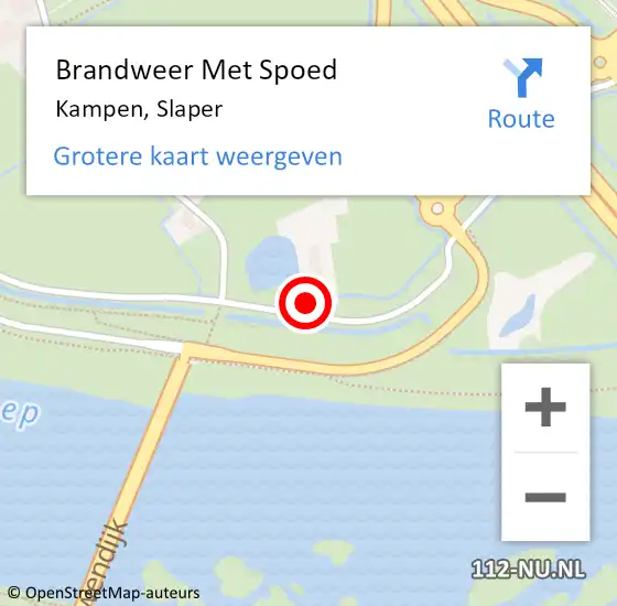 Locatie op kaart van de 112 melding: Brandweer Met Spoed Naar Kampen, Slaper op 2 juli 2022 00:10