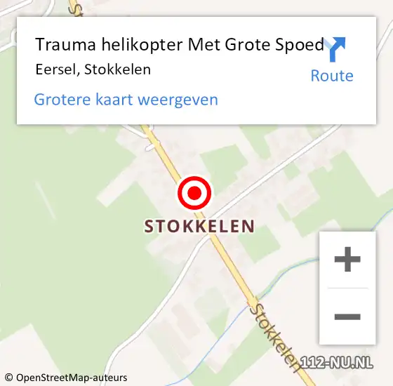 Locatie op kaart van de 112 melding: Trauma helikopter Met Grote Spoed Naar Eersel, Stokkelen op 2 juli 2022 03:10
