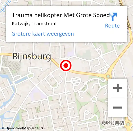 Locatie op kaart van de 112 melding: Trauma helikopter Met Grote Spoed Naar Katwijk, Tramstraat op 2 juli 2022 03:40