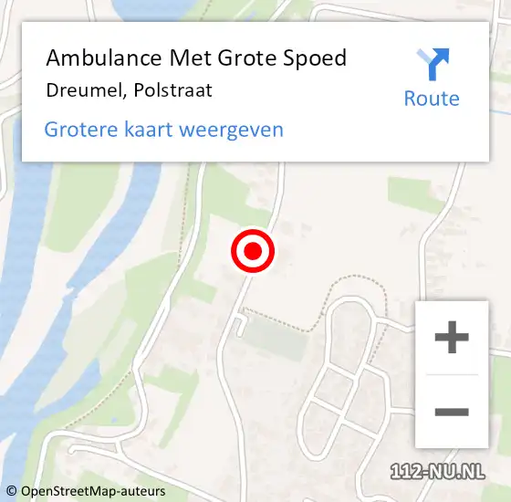 Locatie op kaart van de 112 melding: Ambulance Met Grote Spoed Naar Dreumel, Polstraat op 2 juli 2022 05:16