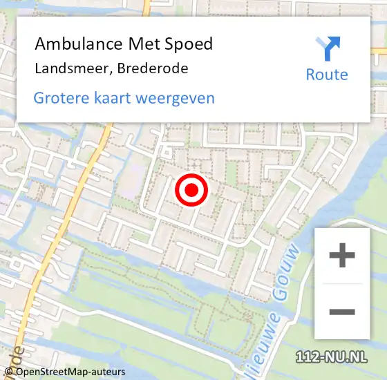 Locatie op kaart van de 112 melding: Ambulance Met Spoed Naar Landsmeer, Brederode op 2 juli 2022 05:58