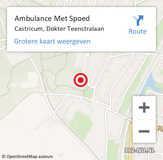 Locatie op kaart van de 112 melding: Ambulance Met Spoed Naar Castricum, Dokter Teenstralaan op 2 juli 2022 07:41