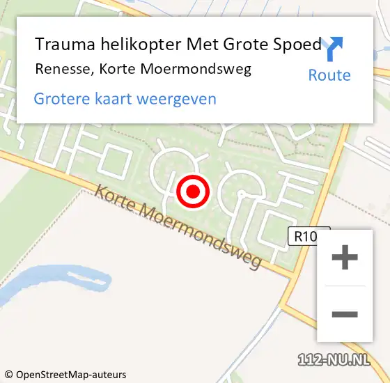 Locatie op kaart van de 112 melding: Trauma helikopter Met Grote Spoed Naar Renesse, Korte Moermondsweg op 2 juli 2022 08:36