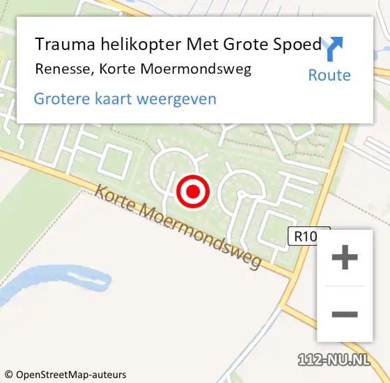 Locatie op kaart van de 112 melding: Trauma helikopter Met Grote Spoed Naar Renesse, Korte Moermondsweg op 2 juli 2022 08:50