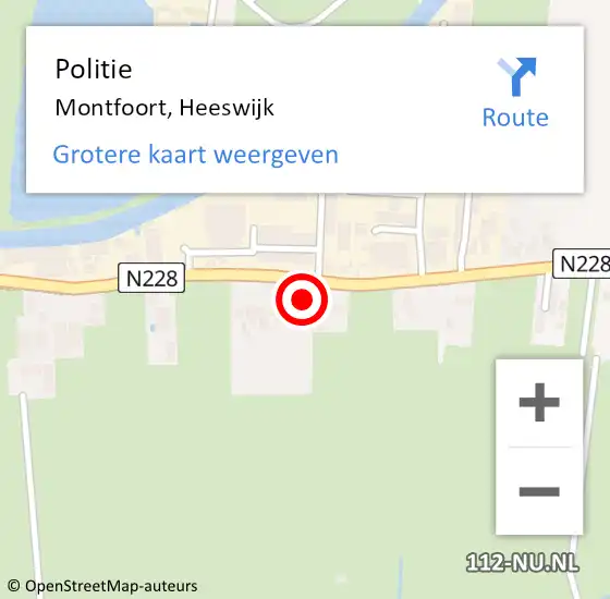 Locatie op kaart van de 112 melding: Politie Montfoort, Heeswijk op 2 juli 2022 11:08