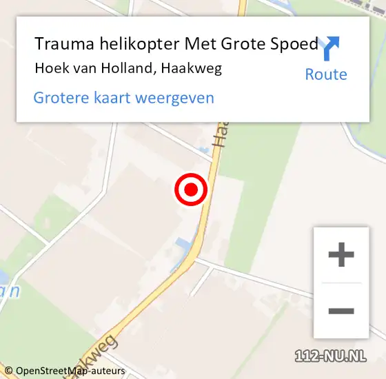 Locatie op kaart van de 112 melding: Trauma helikopter Met Grote Spoed Naar Hoek van Holland, Haakweg op 2 juli 2022 11:38