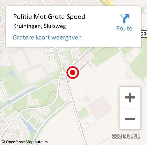 Locatie op kaart van de 112 melding: Politie Met Grote Spoed Naar Kruiningen, Sluisweg op 2 juli 2022 11:56