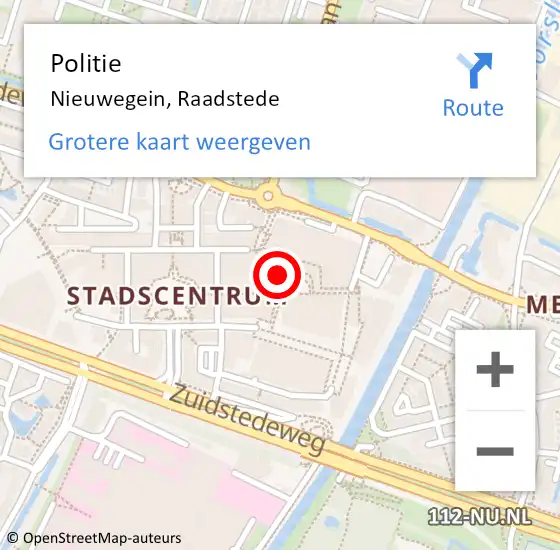 Locatie op kaart van de 112 melding: Politie Nieuwegein, Raadstede op 2 juli 2022 12:46