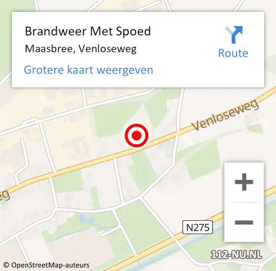 Locatie op kaart van de 112 melding: Brandweer Met Spoed Naar Maasbree, Venloseweg op 2 juli 2022 13:20