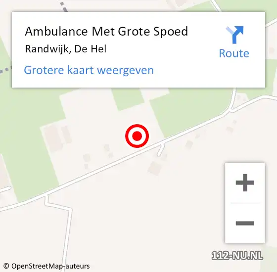 Locatie op kaart van de 112 melding: Ambulance Met Grote Spoed Naar Randwijk, De Hel op 2 juli 2022 13:21