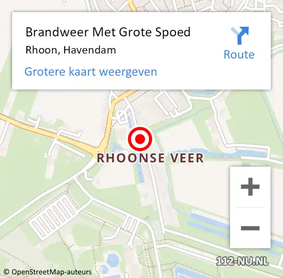 Locatie op kaart van de 112 melding: Brandweer Met Grote Spoed Naar Rhoon, Havendam op 2 juli 2022 13:35