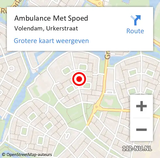 Locatie op kaart van de 112 melding: Ambulance Met Spoed Naar Volendam, Urkerstraat op 2 juli 2022 13:43