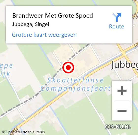 Locatie op kaart van de 112 melding: Brandweer Met Grote Spoed Naar Jubbega, Singel op 2 juli 2022 13:46