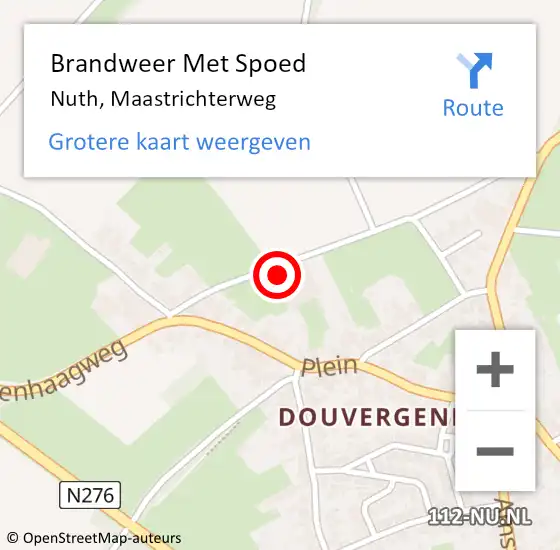 Locatie op kaart van de 112 melding: Brandweer Met Spoed Naar Nuth, Maastrichterweg op 2 juli 2022 15:08