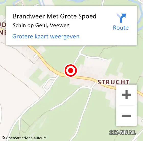 Locatie op kaart van de 112 melding: Brandweer Met Grote Spoed Naar Schin op Geul, Veeweg op 2 juli 2022 15:30